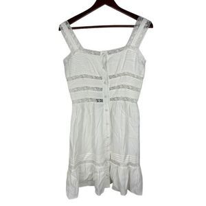 Storia NWT White Lace Buttons Mini Babydoll Dress‎ Women's Small